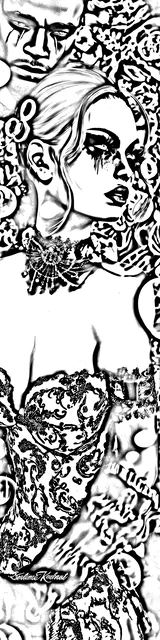 Free colorable bookmarks with a dark romance theme